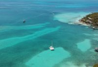 unedited version: drone view of Man O War cay from the low place