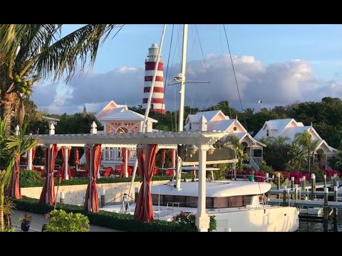 Drone video of Hope Town Lighthouse, Abacos, Elbow Cay, Bahamas