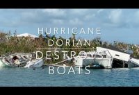 Yachts and Boats destroyed by Hurricane Dorian in Manowar Car, Abacos, The Bahamas