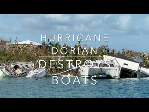 Yachts and Boats destroyed by Hurricane Dorian in Manowar Car, Abacos, The Bahamas